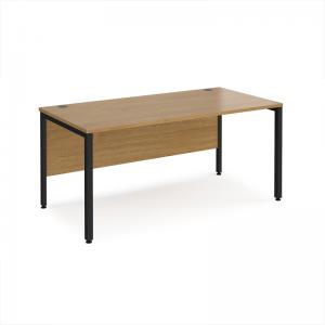 Maestro 25 straight desk 1600mm x 800mm - black bench leg frame, oak