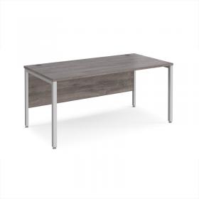 Maestro 25 straight desk 1600mm x 800mm - silver bench leg frame, grey oak top MB16SGO