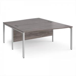 Maestro 25 back to back wave desks 1600mm deep - silver bench leg