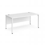 Maestro 25 straight desk 1600mm x 800mm - white bench leg frame, white top MB16WHWH