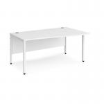 Maestro 25 right hand wave desk 1600mm wide - white bench leg frame, white top MB16WRWHWH