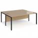 Maestro 25 back to back straight desks 1800mm x 1600mm - black bench leg frame, Kendal Oak top MB1816BKKO