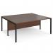 Maestro 25 back to back straight desks 1800mm x 1600mm - black bench leg frame, walnut top MB1816BKW