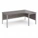 Maestro 25 right hand ergonomic desk 1800mm wide - silver bench leg frame, grey oak top MB18ERSGO