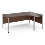 Maestro 25 right hand ergonomic desk 1800mm wide - silver bench leg frame, walnut top MB18ERSW