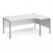 Maestro 25 right hand ergonomic desk 1800mm wide - silver bench leg frame, white top MB18ERSWH