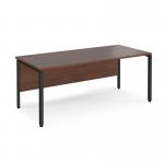 Maestro 25 straight desk 1800mm x 800mm - black bench leg frame, walnut top MB18KW