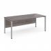 Maestro 25 straight desk 1800mm x 800mm - silver bench leg frame, grey oak top MB18SGO