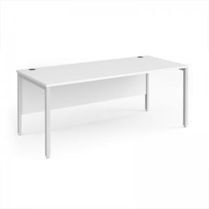Maestro 25 straight desk 1800mm x 800mm - white bench leg frame, white