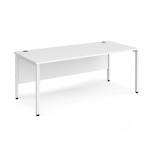 Maestro 25 straight desk 1800mm x 800mm - white bench leg frame, white top MB18WHWH