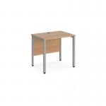 Maestro 25 straight desk 800mm x 600mm - silver bench leg frame, beech top MB608SB
