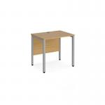 Maestro 25 straight desk 800mm x 600mm - silver bench leg frame, oak top MB608SO