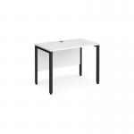 Maestro 25 straight desk 1000mm x 600mm - black bench leg frame, white top MB610KWH