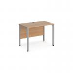 Maestro 25 straight desk 1000mm x 600mm - silver bench leg frame, beech top MB610SB