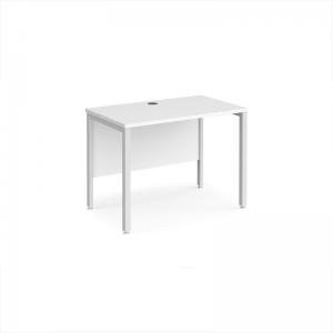 Maestro 25 straight desk 1000mm x 600mm - white bench leg frame, white
