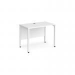 Maestro 25 straight desk 1000mm x 600mm - white bench leg frame and white top