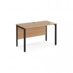 Maestro 25 straight desk 1200mm x 600mm - black bench leg frame, beech top MB612KB