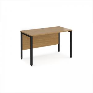 Maestro 25 straight desk 1200mm x 600mm - black bench leg frame, oak