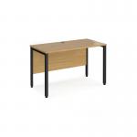 Maestro 25 straight desk 1200mm x 600mm - black bench leg frame and oak top