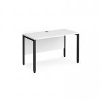 Maestro 25 straight desk 1200mm x 600mm - black bench leg frame and white top