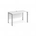 Maestro 25 straight desk 1200mm x 600mm - silver bench leg frame, white top MB612SWH