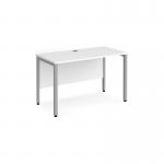 Maestro 25 straight desk 1200mm x 600mm - silver bench leg frame, white top MB612SWH