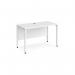 Maestro 25 straight desk 1200mm x 600mm - white bench leg frame, white top MB612WHWH