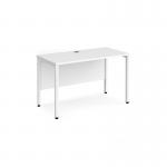 Maestro 25 straight desk 1200mm x 600mm - white bench leg frame, white top MB612WHWH