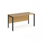Maestro 25 straight desk 1400mm x 600mm - black bench leg frame, oak top MB614KO