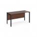 Maestro 25 straight desk 1400mm x 600mm - black bench leg frame, walnut top MB614KW