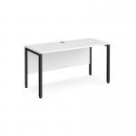 Maestro 25 straight desk 1400mm x 600mm - black bench leg frame, white top MB614KWH