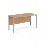 Maestro 25 straight desk 1400mm x 600mm - silver bench leg frame, beech top MB614SB