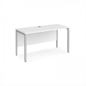 Maestro 25 straight desk 1400mm x 600mm - silver bench leg frame,