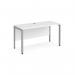 Maestro 25 straight desk 1400mm x 600mm - silver bench leg frame, white top MB614SWH