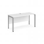 Maestro 25 straight desk 1400mm x 600mm - silver bench leg frame, white top MB614SWH