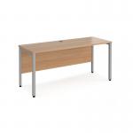 Maestro 25 straight desk 1600mm x 600mm - silver bench leg frame, beech top MB616SB