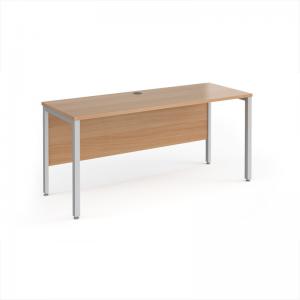 Maestro 25 straight desk 1600mm x 600mm - silver bench leg frame,