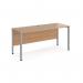 Maestro 25 straight desk 1600mm x 600mm - silver bench leg frame, beech top MB616SB