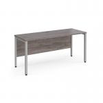 Maestro 25 straight desk 1600mm x 600mm - silver bench leg frame, grey oak top MB616SGO