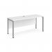 Maestro 25 straight desk 1600mm x 600mm - silver bench leg frame, white top MB616SWH