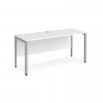 Maestro 25 straight desk 1600mm x 600mm - silver bench leg frame, white top MB616SWH