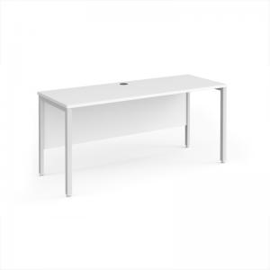Maestro 25 straight desk 1600mm x 600mm - white bench leg frame, white
