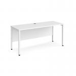 Maestro 25 straight desk 1600mm x 600mm - white bench leg frame, white top MB616WHWH