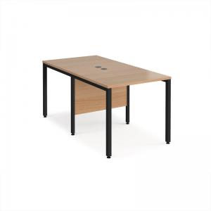 Maestro 25 back to back straight desks 800mm x 1600mm - black bench