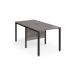 Maestro 25 back to back straight desks 800mm x 1600mm - black bench leg frame, grey oak top MB816BKGO