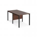 Maestro 25 back to back straight desks 800mm x 1600mm - black bench leg frame, walnut top MB816BKW