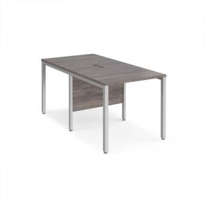 Maestro 25 back to back straight desks 800mm x 1600mm - silver bench
