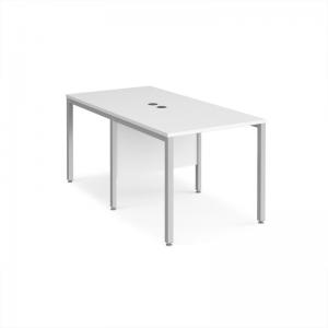 Maestro 25 back to back straight desks 800mm x 1600mm - silver bench