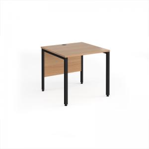 Maestro 25 straight desk 800mm x 800mm - black bench leg frame, beech