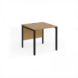 Maestro 25 straight desk 800mm x 800mm - black bench leg frame, oak